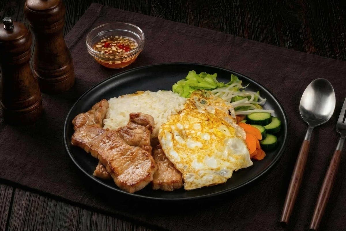 24E. BBQ Pork Chop with Fried Egg on Rice