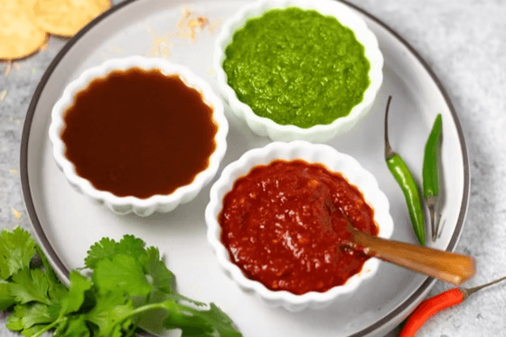 Pickles and Sweet and Mint Chutney (1 pc)