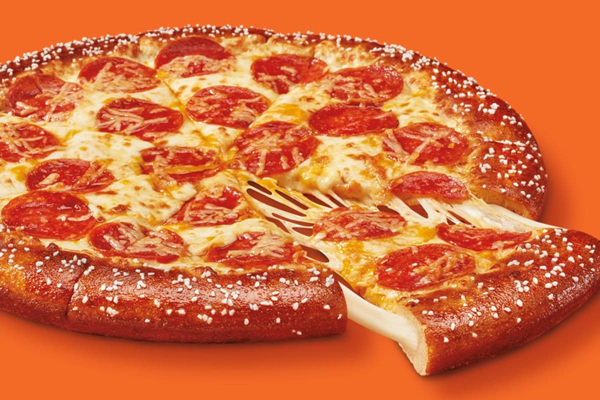 Medium Pepperoni Stuffed Pretzel Crust Pizza with Cheese Sauce