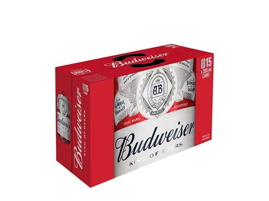 Budweiser Lager Cans (355 ml x 15 ct)
