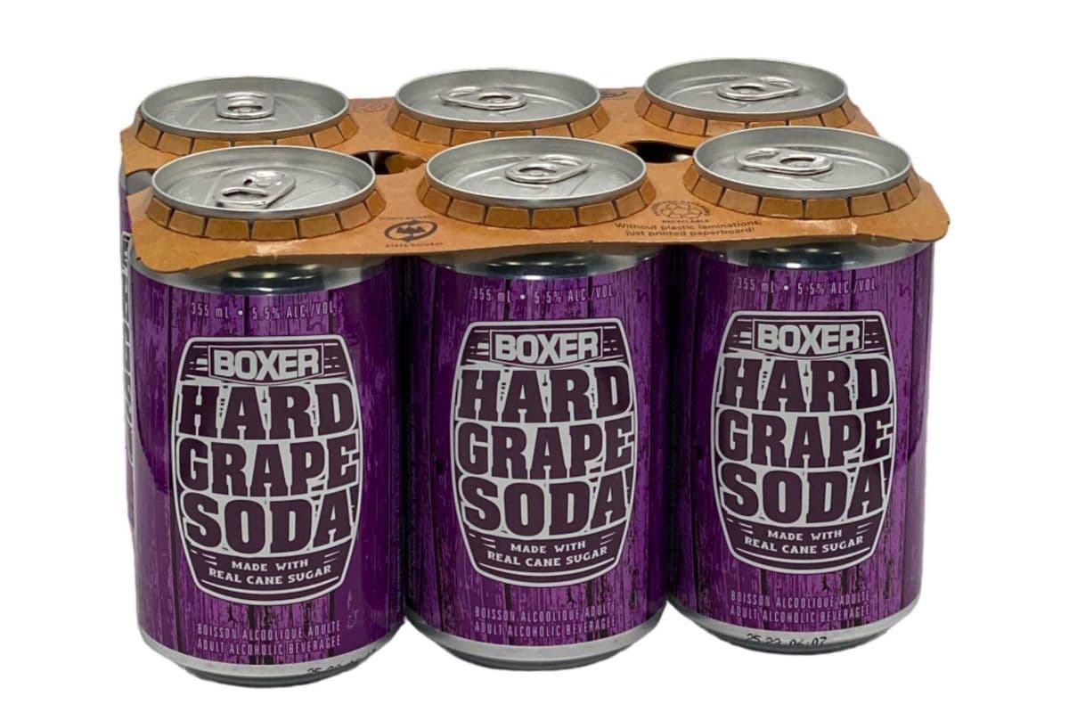 Boxer Hard Grape Soda (6 x 355 ml Cans)