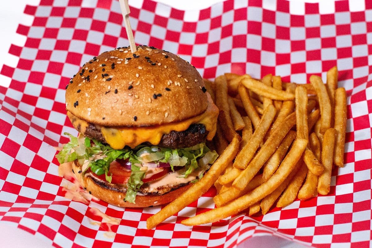Beef Burger and Fries