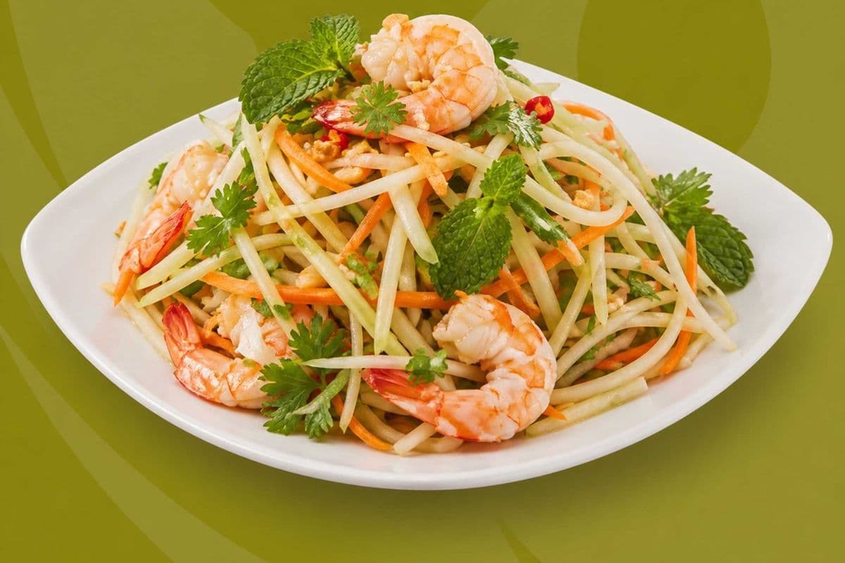 8. Shredded Crisp Green Papaya Salad with Shrimp - Goi Du Du Tom