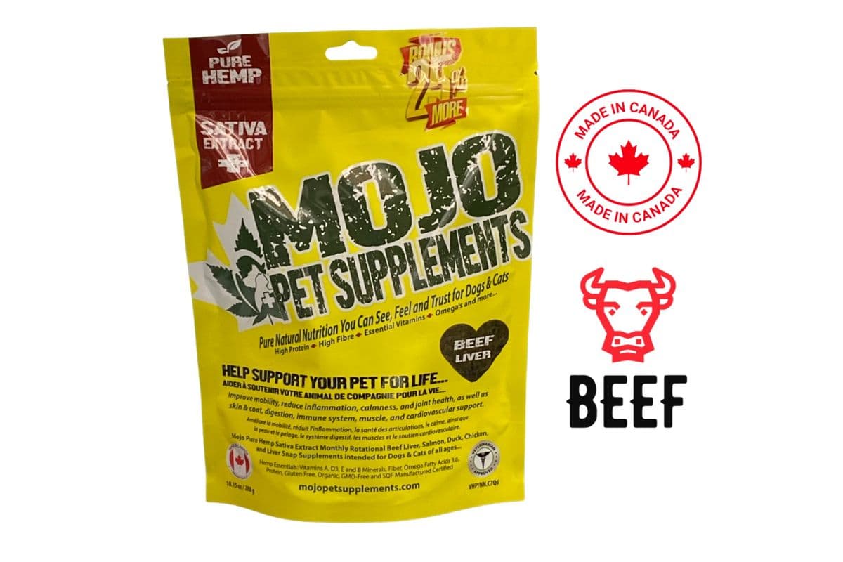 Mojo Pet Supplements with Hemp Beef Liver Flavoured Treats (288 g)