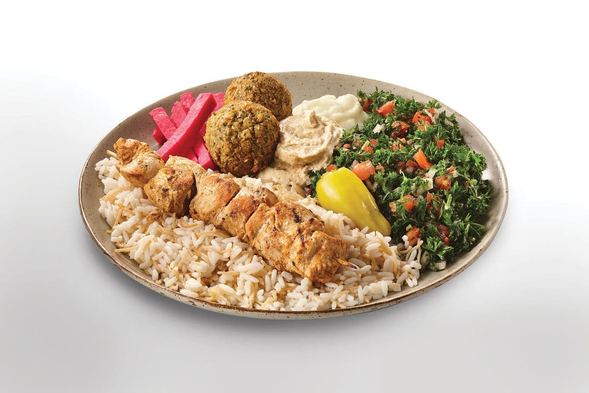 Falafel and Shish Taouk Plate