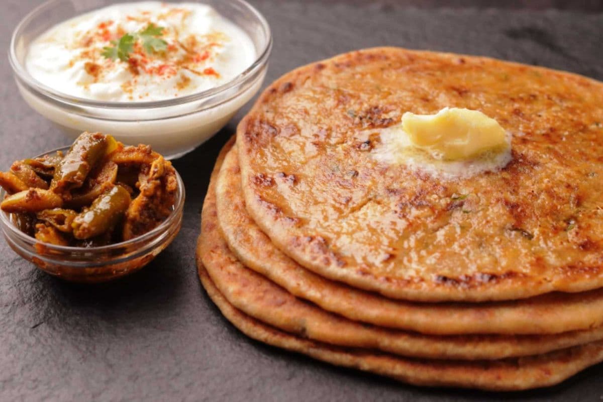 Gobhi Paratha with Dahi and Achar