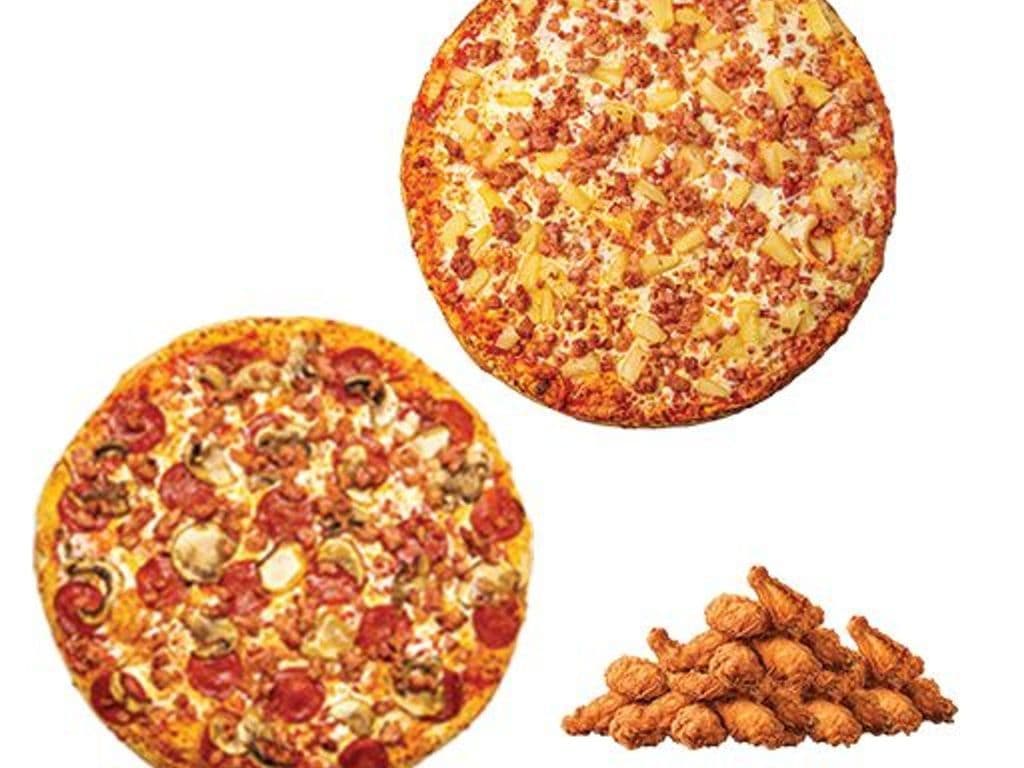 2 X-Large Pizzas & 25 Wings