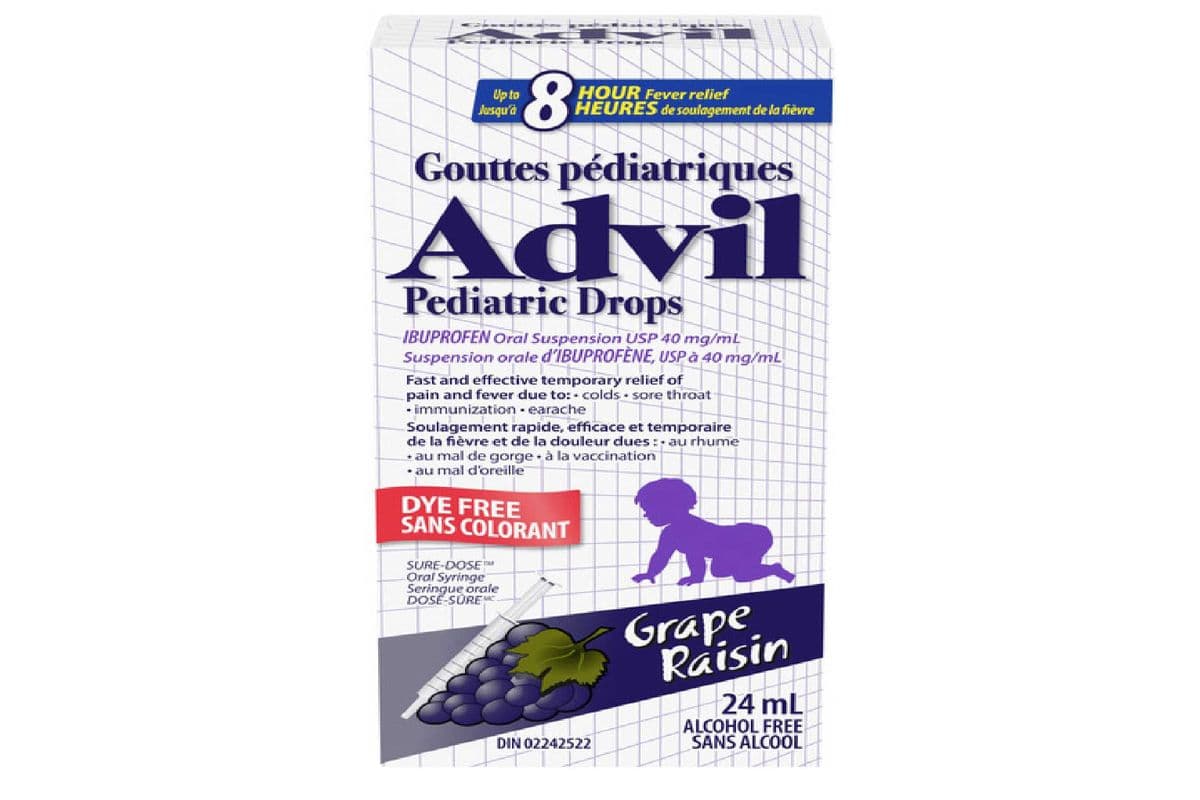 ADVIL PEDIATRIC DROPS GRAPE DYE FREE 40MG/ML 24ML PACK (24ML)