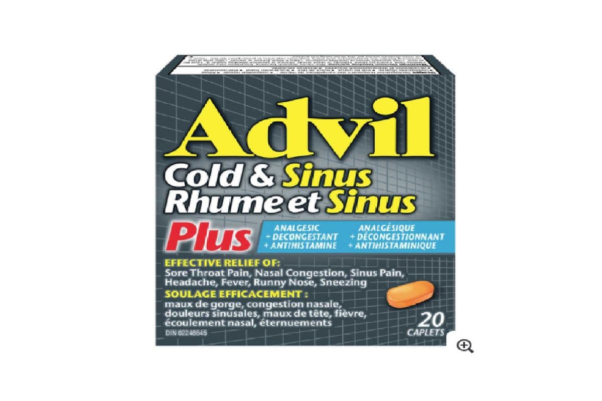 ADVIL COLD and SINUS PLUS 20 PACK (20 CAPLETS )