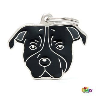 MyFamily Black American Staffordshire Terrier Engraved Tag