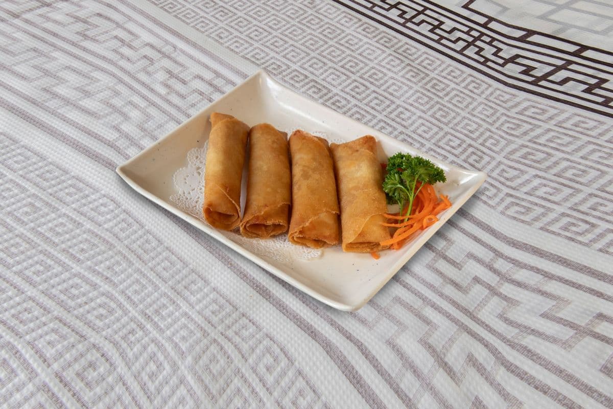 30. Deep-Fried Prawn Spring Rolls with Golden Garlic