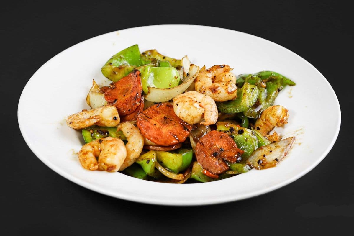 Pan-Fried Prawns in Garlic Black Bean Sauce