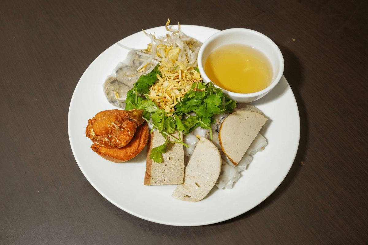 12. Vietnamese Sausage with Steamed Ground Pork Rice Flour Rolls - Banh Cuon Cha Lua
