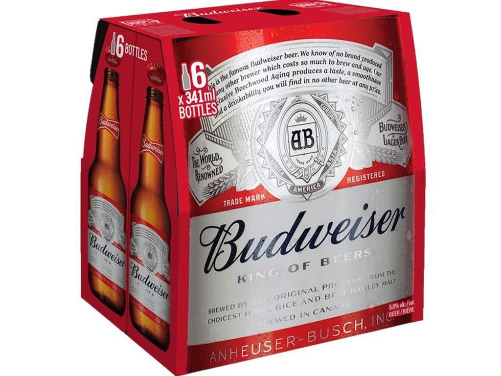 Budweiser Lager Bottles (355 ml x 6 ct)