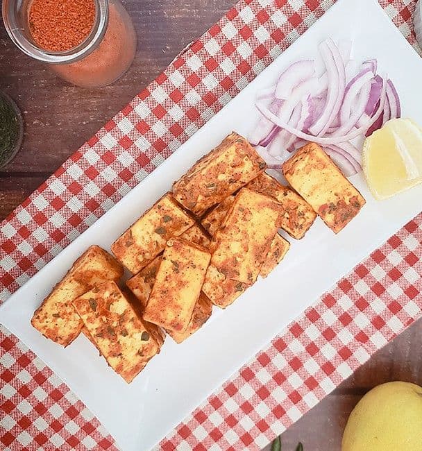 Cooked Spicy Paneer Tikka (Vegetarian) (1 lb)