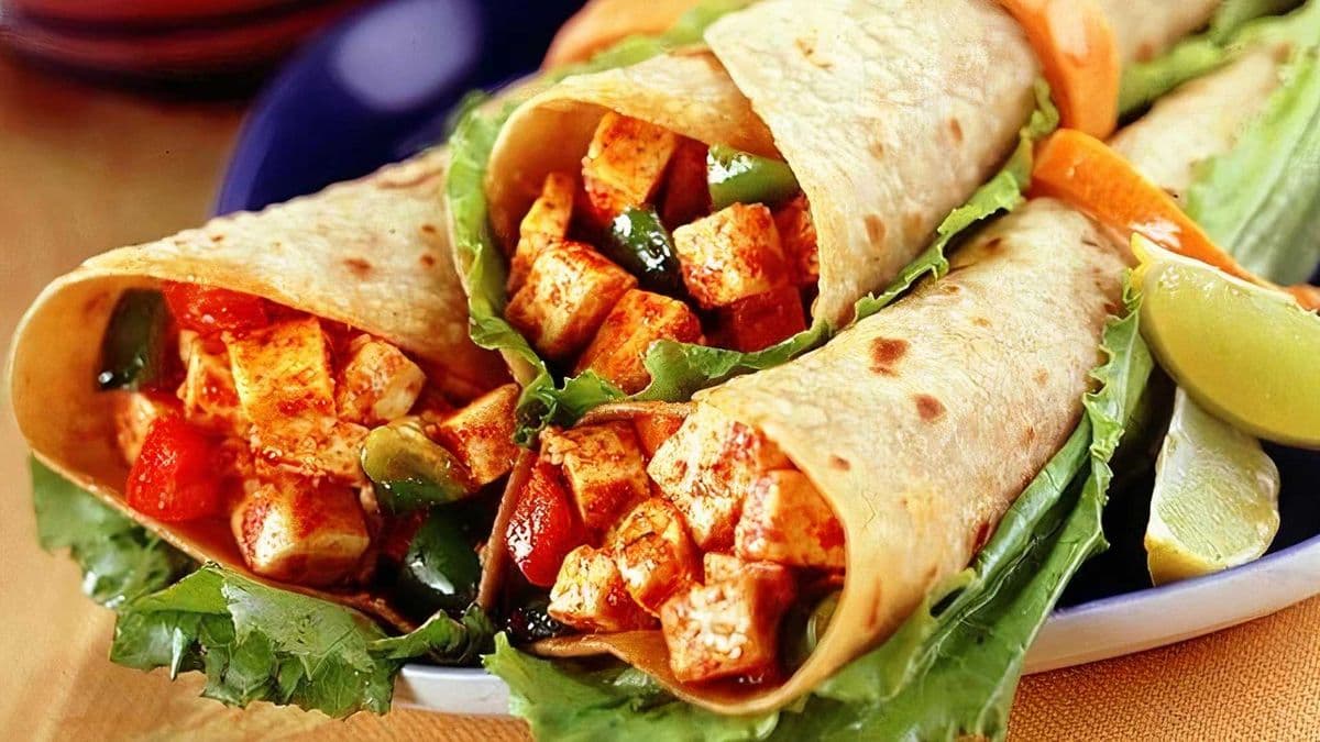 Paneer Tikka Wrap with Fries