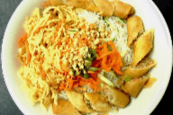 61. Vermicelli with Vegetarian Spring Rolls and shredded Jicama