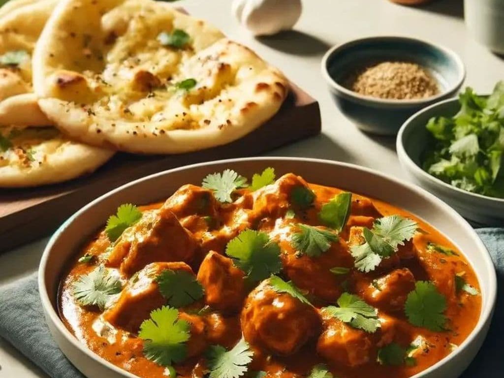 Indian Butter Chicken Dish with 2 Naan