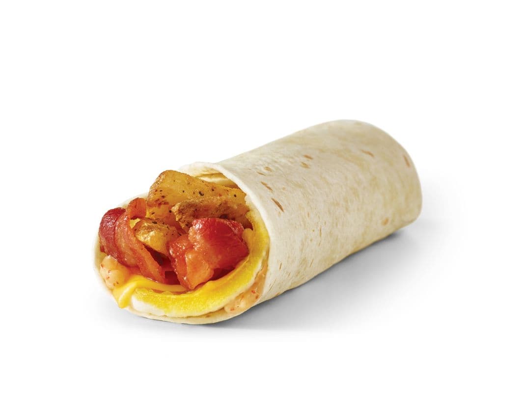 Wrap déjeuner avec bacon / Bacon Breakfast Wrap (Cals: 470)