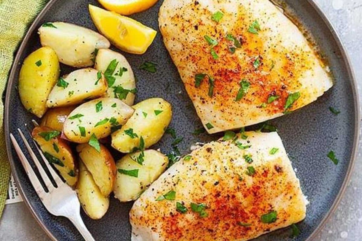 Oven broiled cod