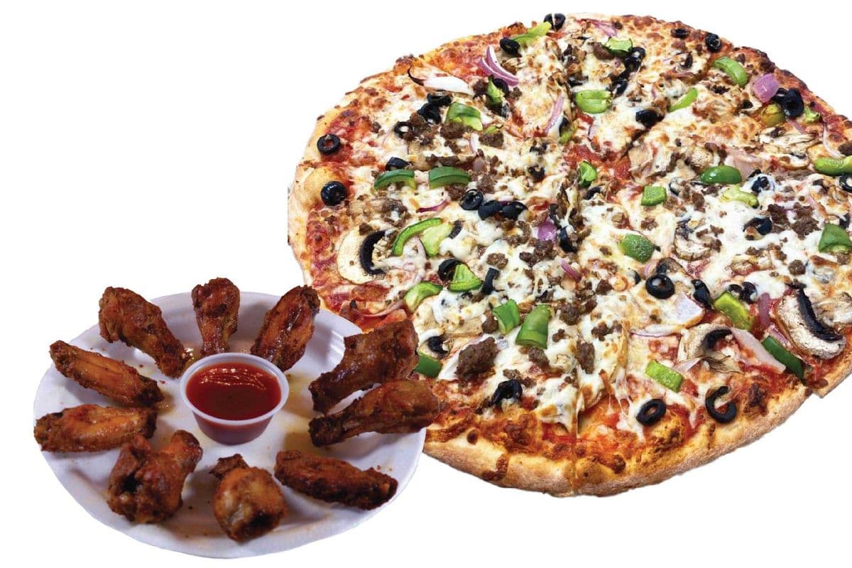 One Medium Pizza and 10 Wings