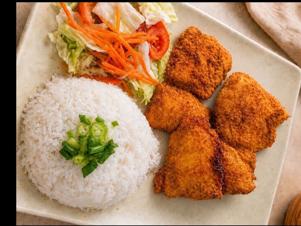 60. Fried Fish on Rice