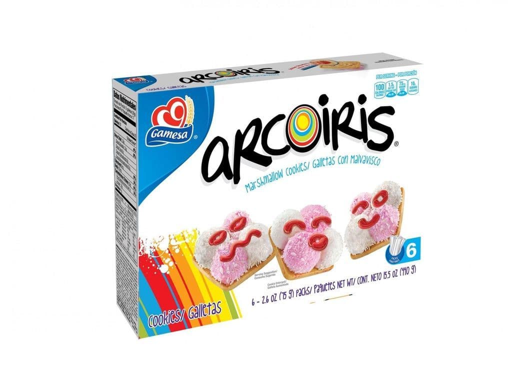 Gamesa Arcoiris Marshmallow Cookies (6-2.6 Oz) 15.5 Ounce 6 Pack Box