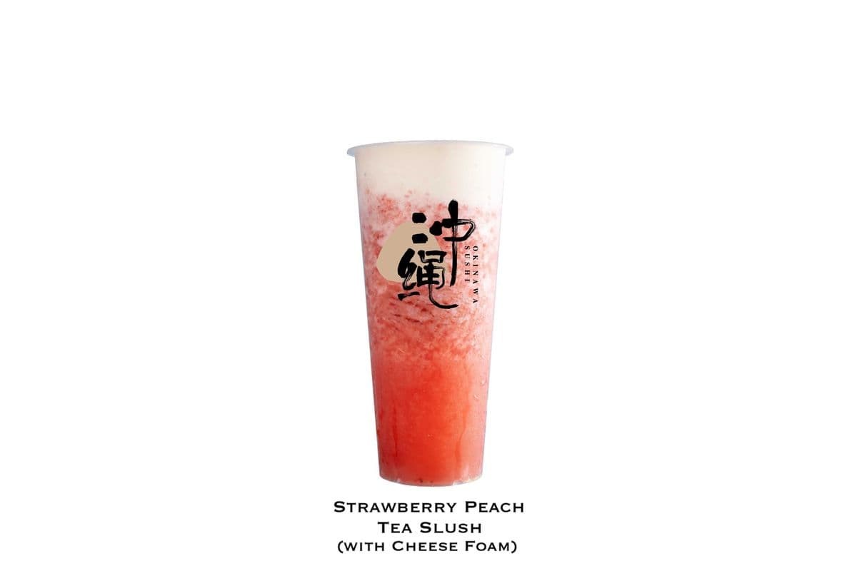 Strawberry Peach Tea Slash (with cheese Foam)