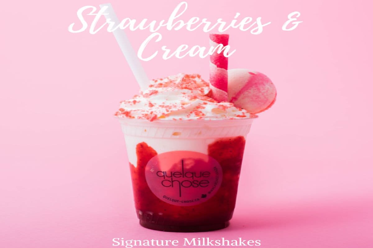 Strawberries and cream Milkshake