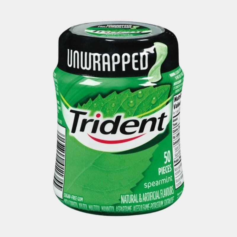 Trident Unwrapped Spearmint Sugar Free Gum (50 Units)