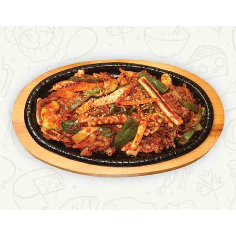 51. Spicy Bulgogi and Squid with Vegetables on a Hot Plate