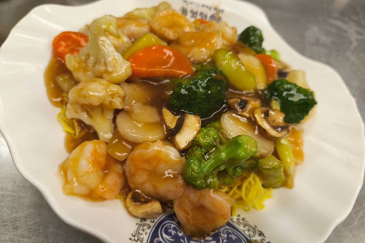 107. Shrimp and Mixed Vegetable Chow Mein