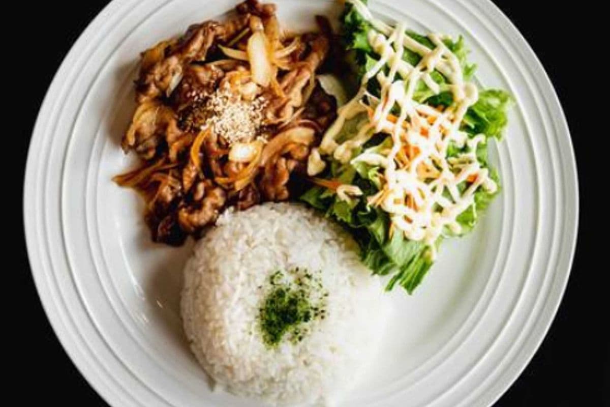 Ginger Pork Rice + Salad
