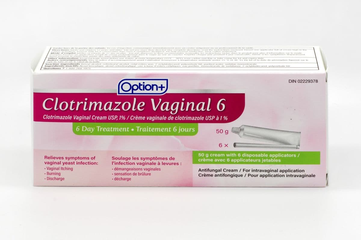 Option+ Clotrimazole Vaginal 6 Day Treatment 1% (6 x 50 g)