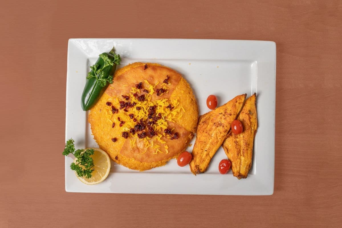 Salmon and Baghali Polo