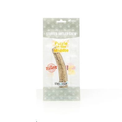 This & That Pizzle In The Middle Stuffed Antler Chew