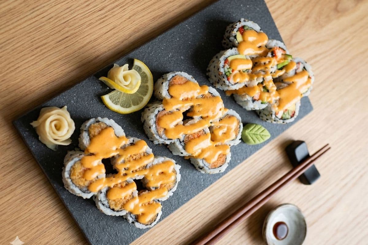 Spicy Salmon (6 pcs), Spicy Tuna (6 pcs), and Spicy Cali (6 pcs)