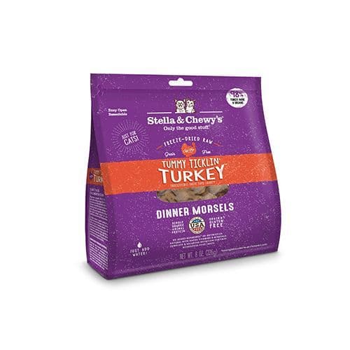 Stella & Chewy's Tummy Ticklin' Turkey Freeze-Dried Raw Dinner Morsels Cat Food 8 oz