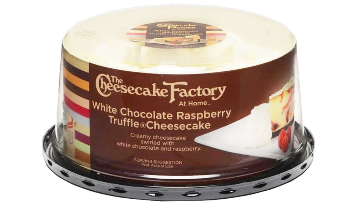White Choc Raspberry Truffle Cheesecake (Dome-Uncut)