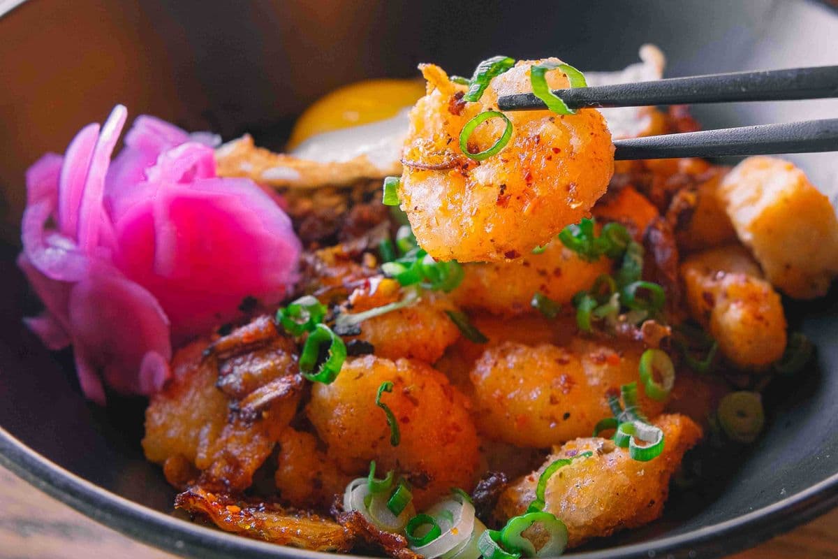 Red Chili Oil Shrimp Rice Bowl