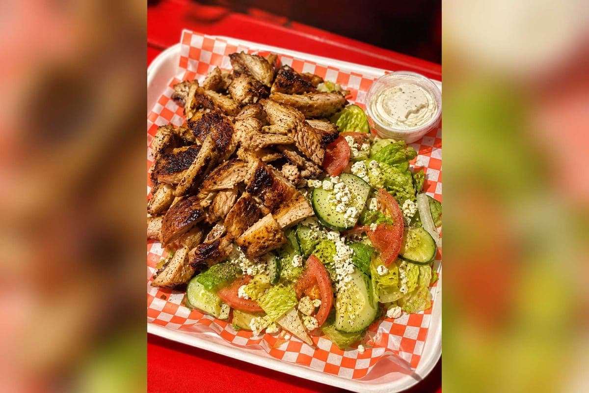 Gyros on Greek Salad