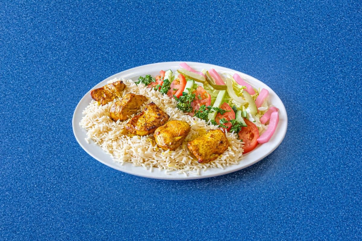 Spicy Chicken Tikka Kabob Plate
