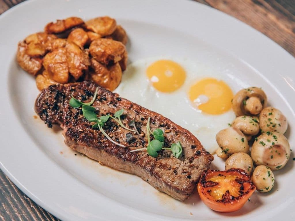Grilled Ribeye Steak and Eggs