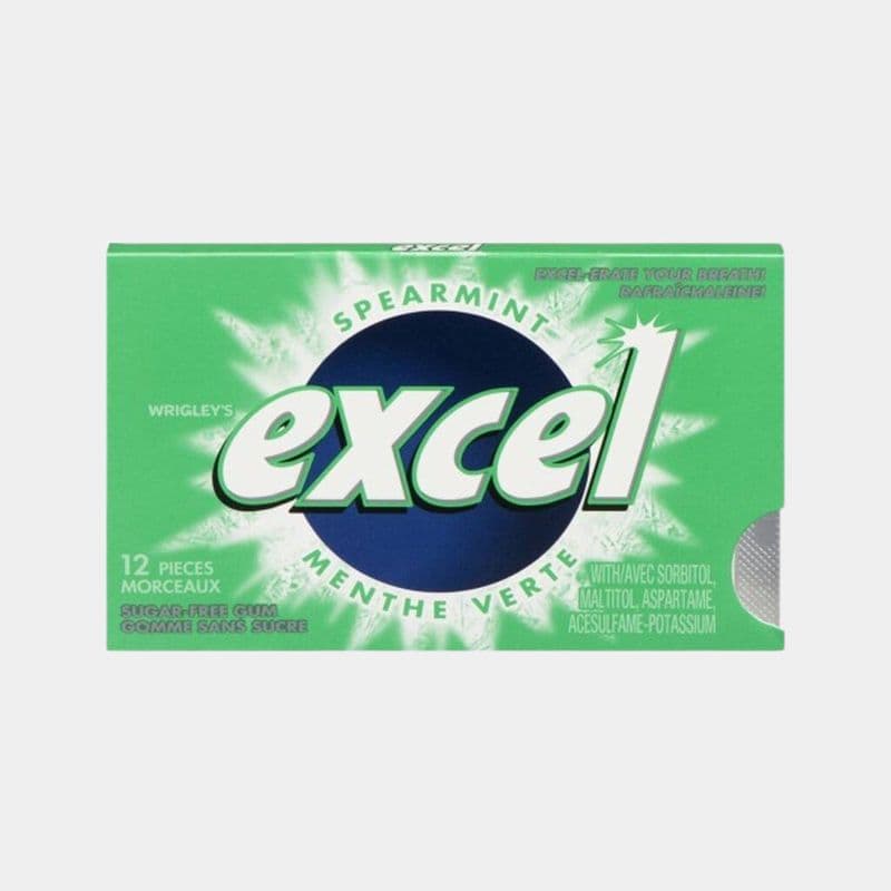 Excel Spearmint Sugar-Free Chewing Gum (12 Units)