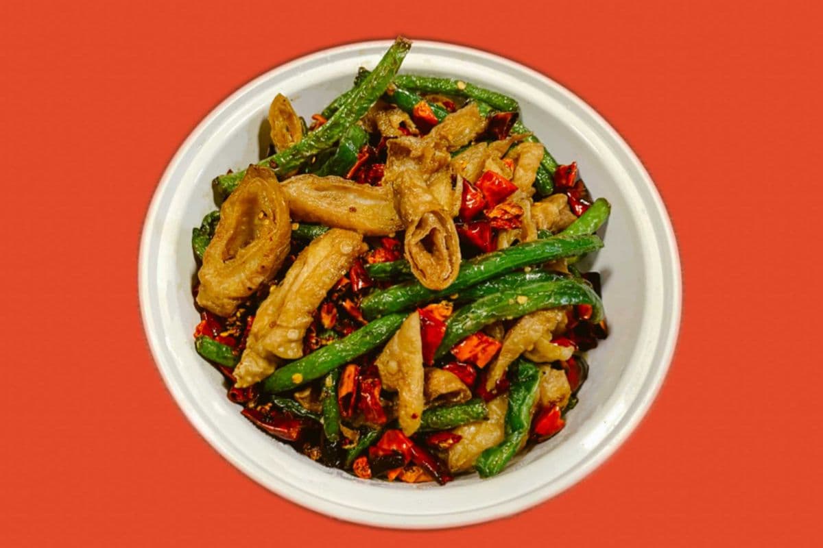 T2. Pork Intestines with Chili Peppers