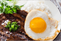 50. Charbroiled Pork Chop and Eggs on Steamed Rice