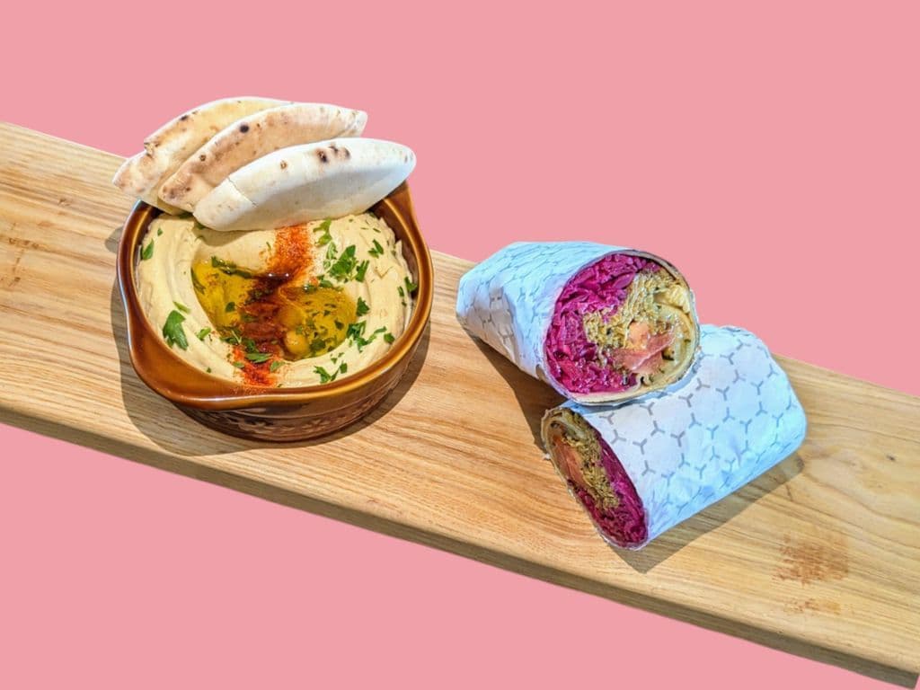 Shawarma Wrap + Hummus + Bread