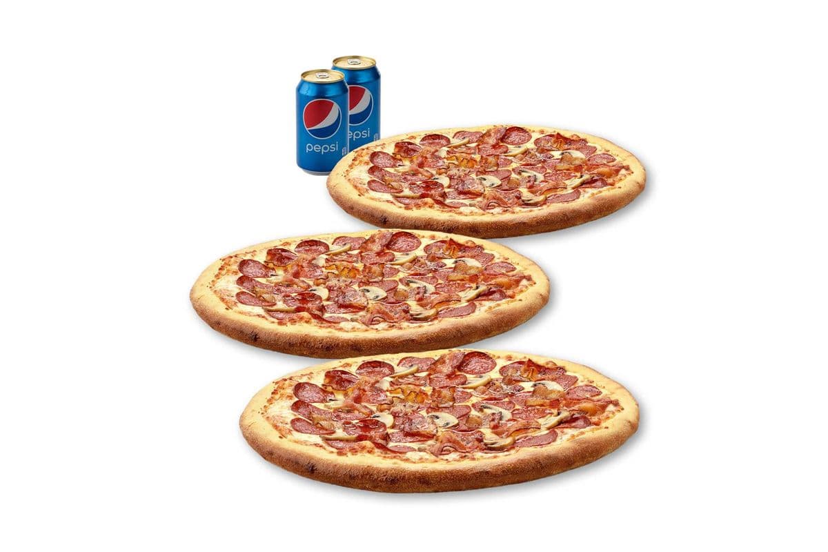 Spécial 3 Pizzas Petites - Québécoise / Small 3 Pizza Special - Québécoise