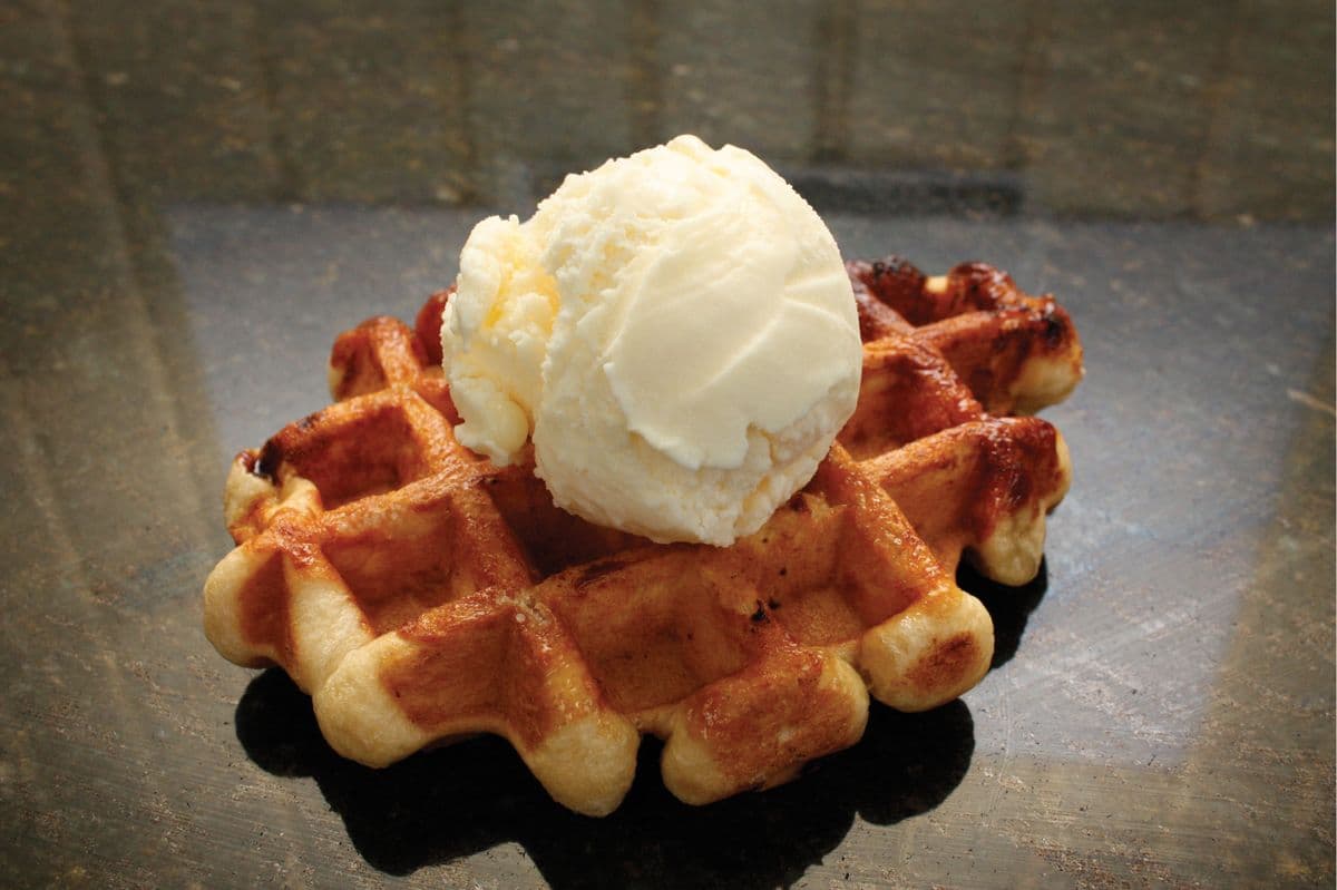 Liege Waffle with Ice Cream