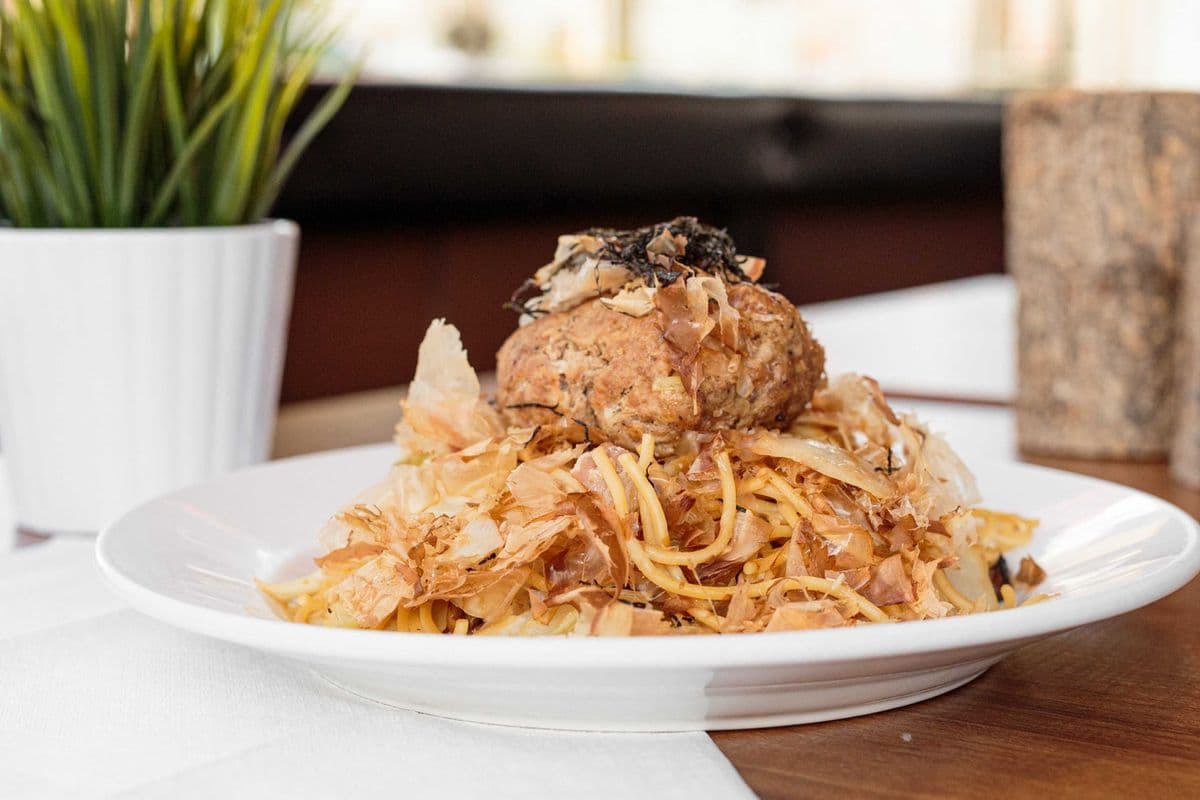 Wafu Style Spaghetti with Hamburger Steak
